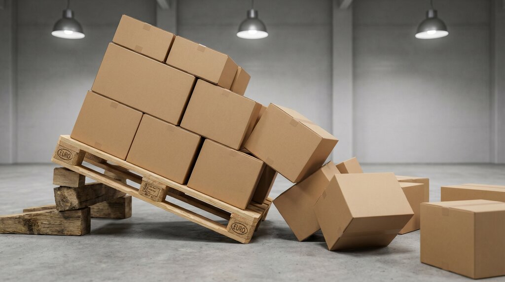 Instabile Palette ohne Antirutschpapier